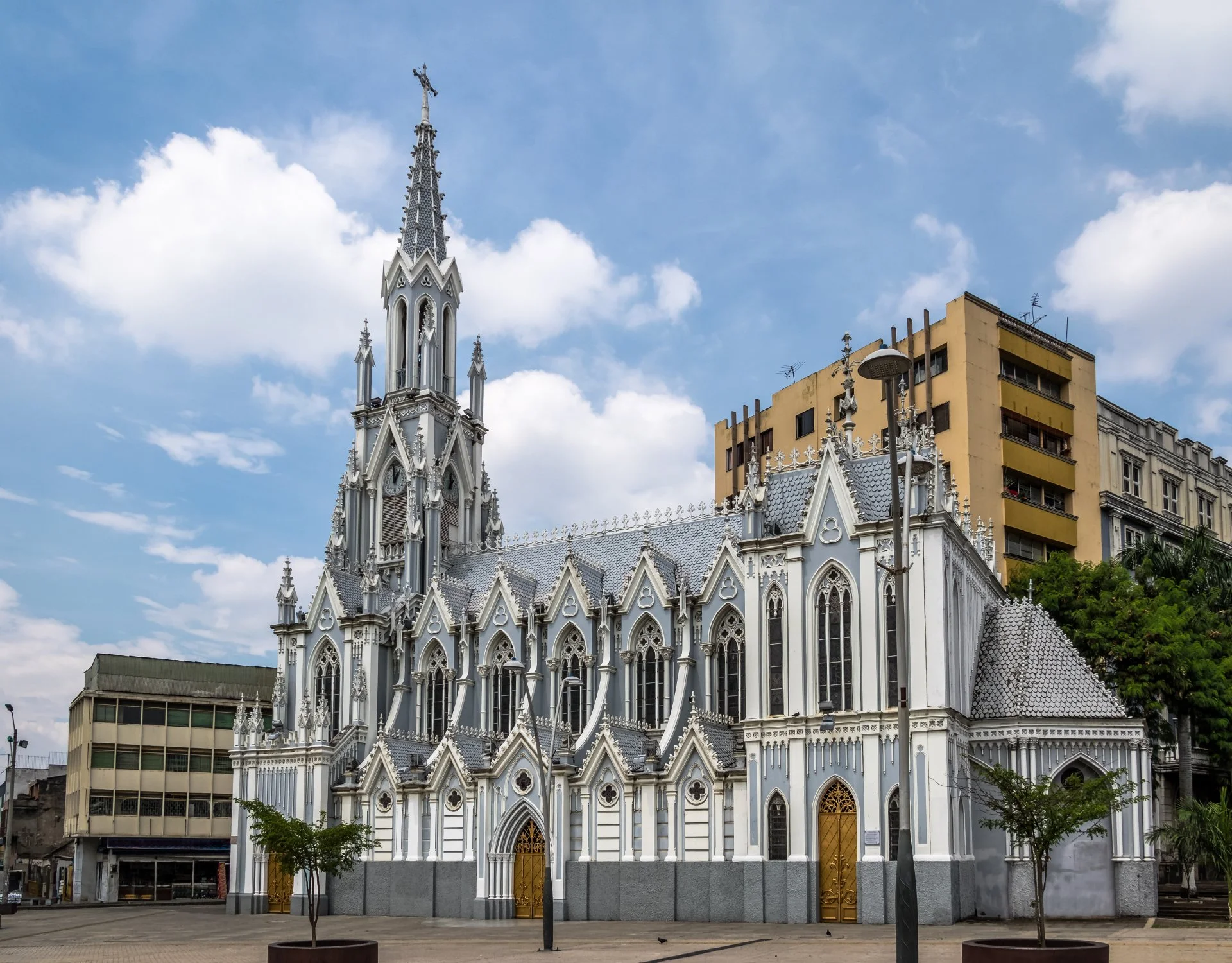 Neo-Gothic façade of La Ermita Church in the heart of Cali-Cali culture
