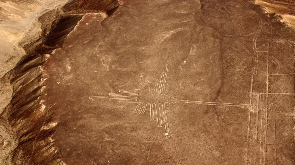 Hummingbird figure among the Nazca Lines-cultural travel Peru
